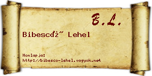 Bibescó Lehel névjegykártya